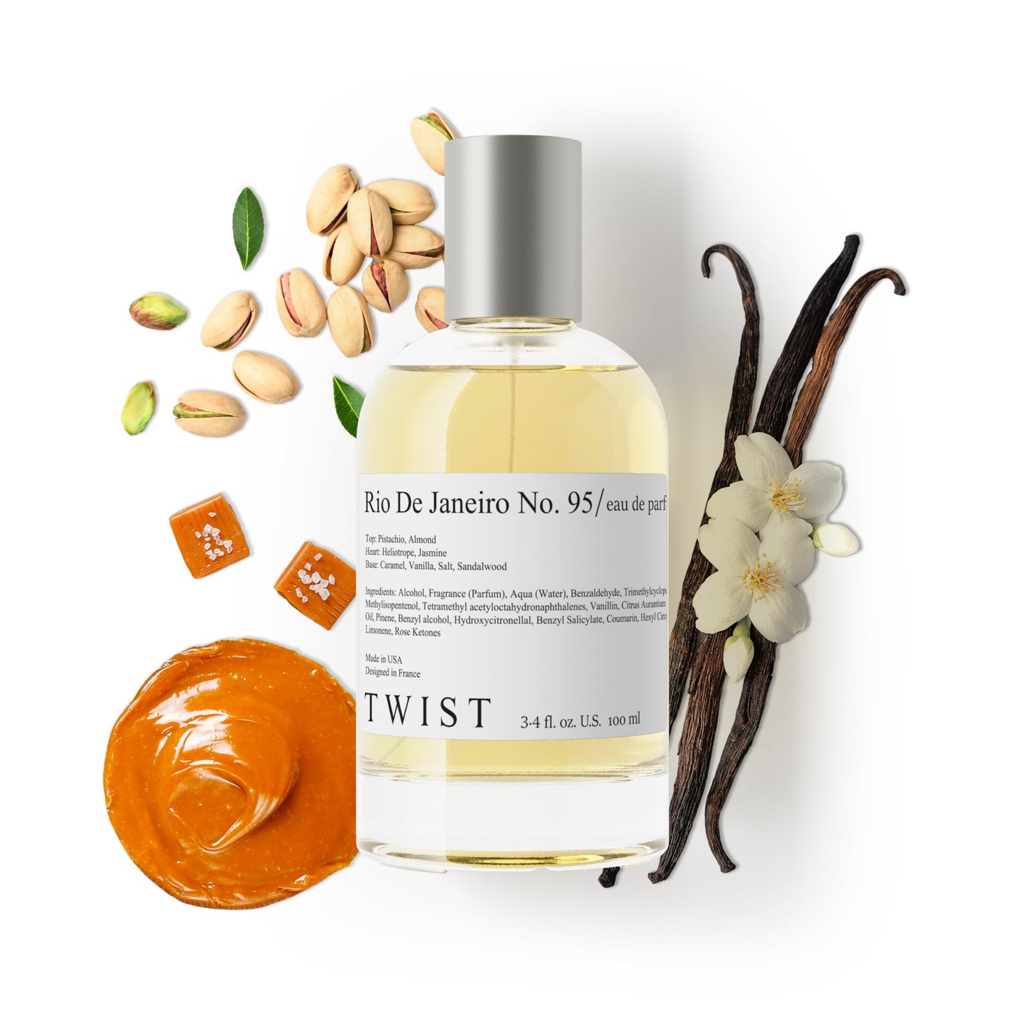 Twist Rio De Janeiro No. 95 Inspired by S. D. Janeiro's 62 Pistachio & Salted Caramel, Long Lasting Perfume For Women, Paraben Free, Vegan, Clean Beauty & Personal Care HOUSE OF TWIST