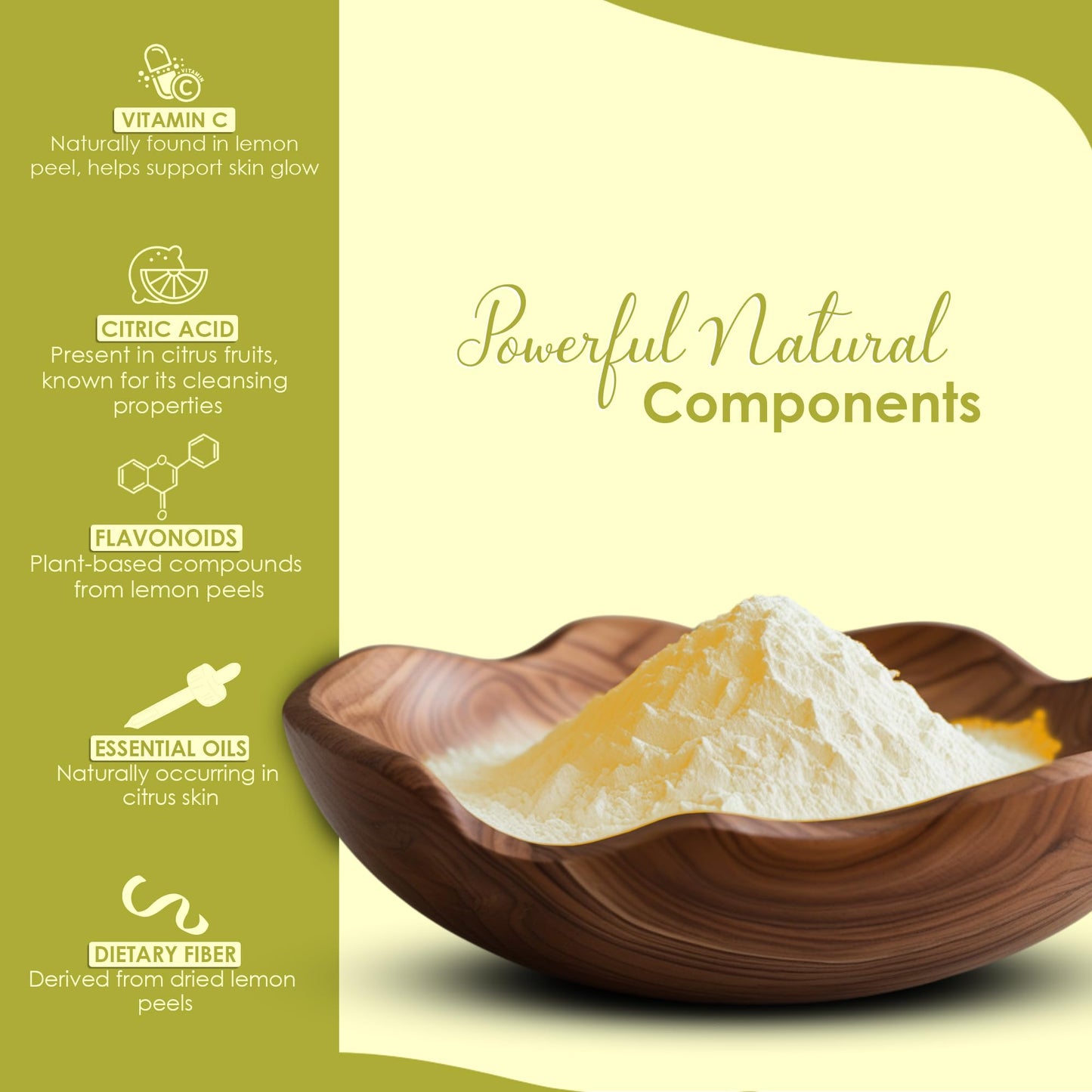 Lemon Peel (Citrus Limon) Powder by mi nature| 100% Pure and Natural | 227g,(8oz), (1/2 lb) | Vegan | Non-GMO | For Skin care | Used for Soap making | Beauty & Personal Care minature