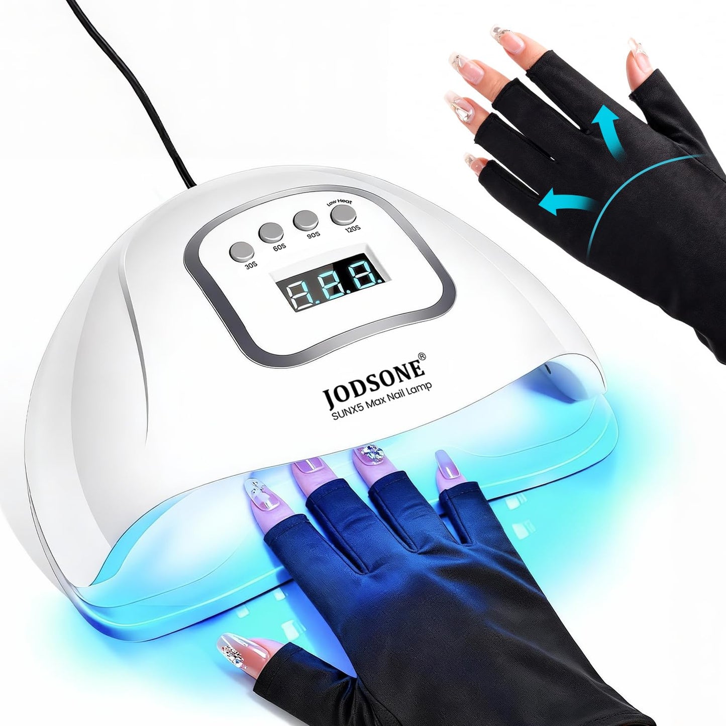 JODSONE U V LED Nail Lamp with Gloves Kit, Nail Dryer for Gel Nails Professional for Home and Salon Beauty and Personal Care JODSONE Default Title