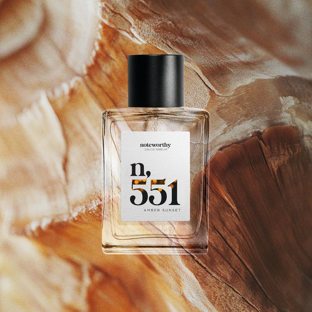 Noteworthy n,551 Amber Sunset Eau De Parfum - Lily of the Valley, Amber, Sandalwood | Sophisticated, Warm Fragrance for Any Occasion | Long-lasting Beauty & Personal Care Noteworthy