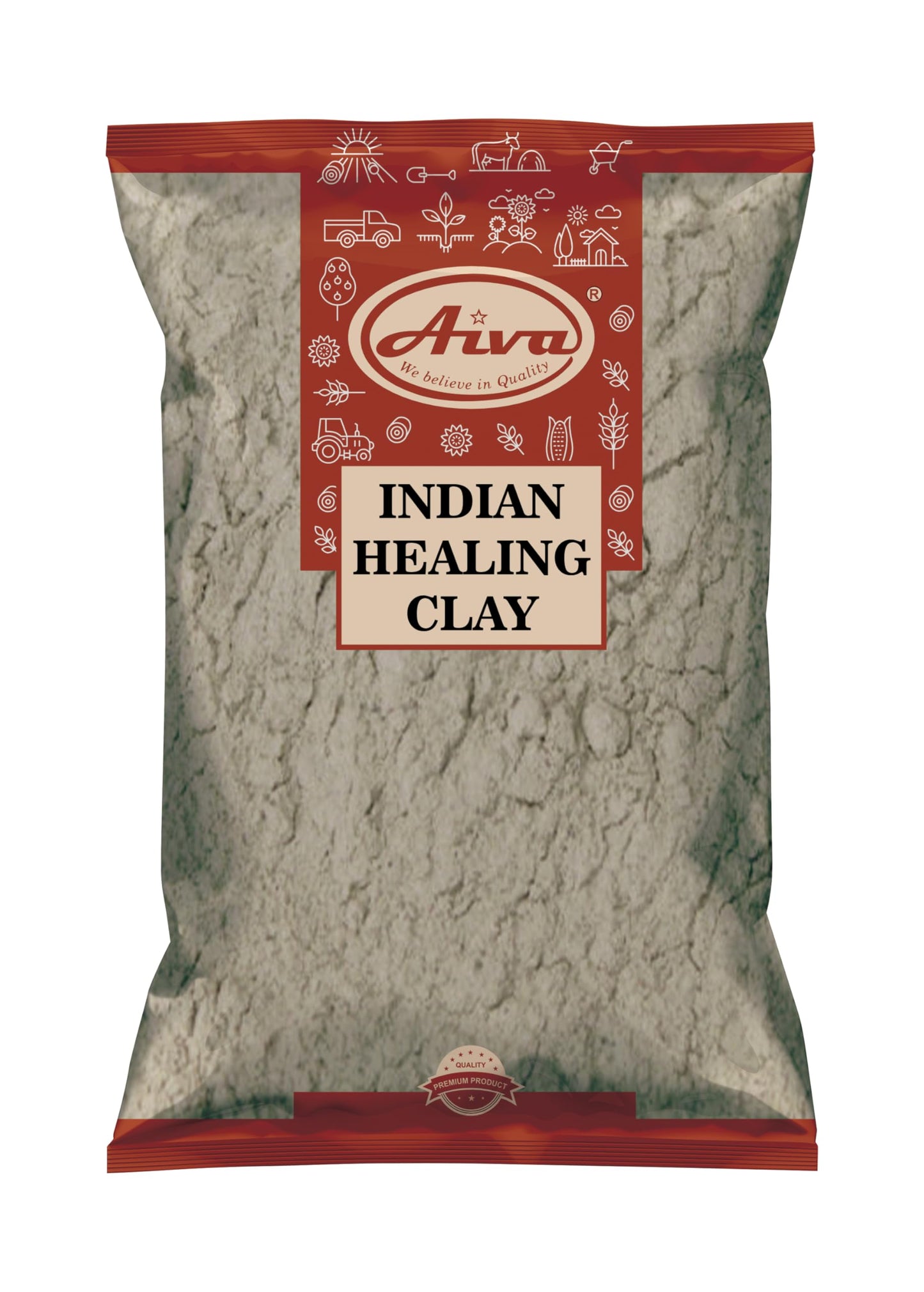 Aiva Indian Healing Clay | Deep Pore Cleansing Facial & Body Mask | Healthcare 100% Natural Calcium Bentonite Clay - 1lb Beauty & Personal Care AIVA WE BELIEVE IN QUALITY