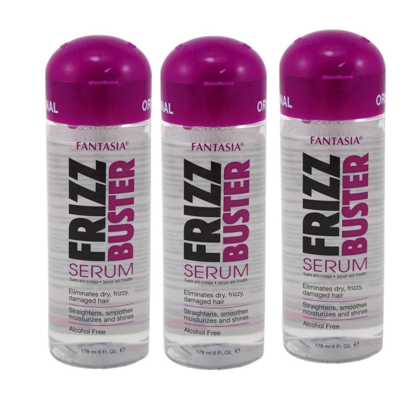 Fantasia Serum Frizz Buster 6 Ounce Bonus (177ml) (3 Pack) Beauty & Personal Care Fantasia