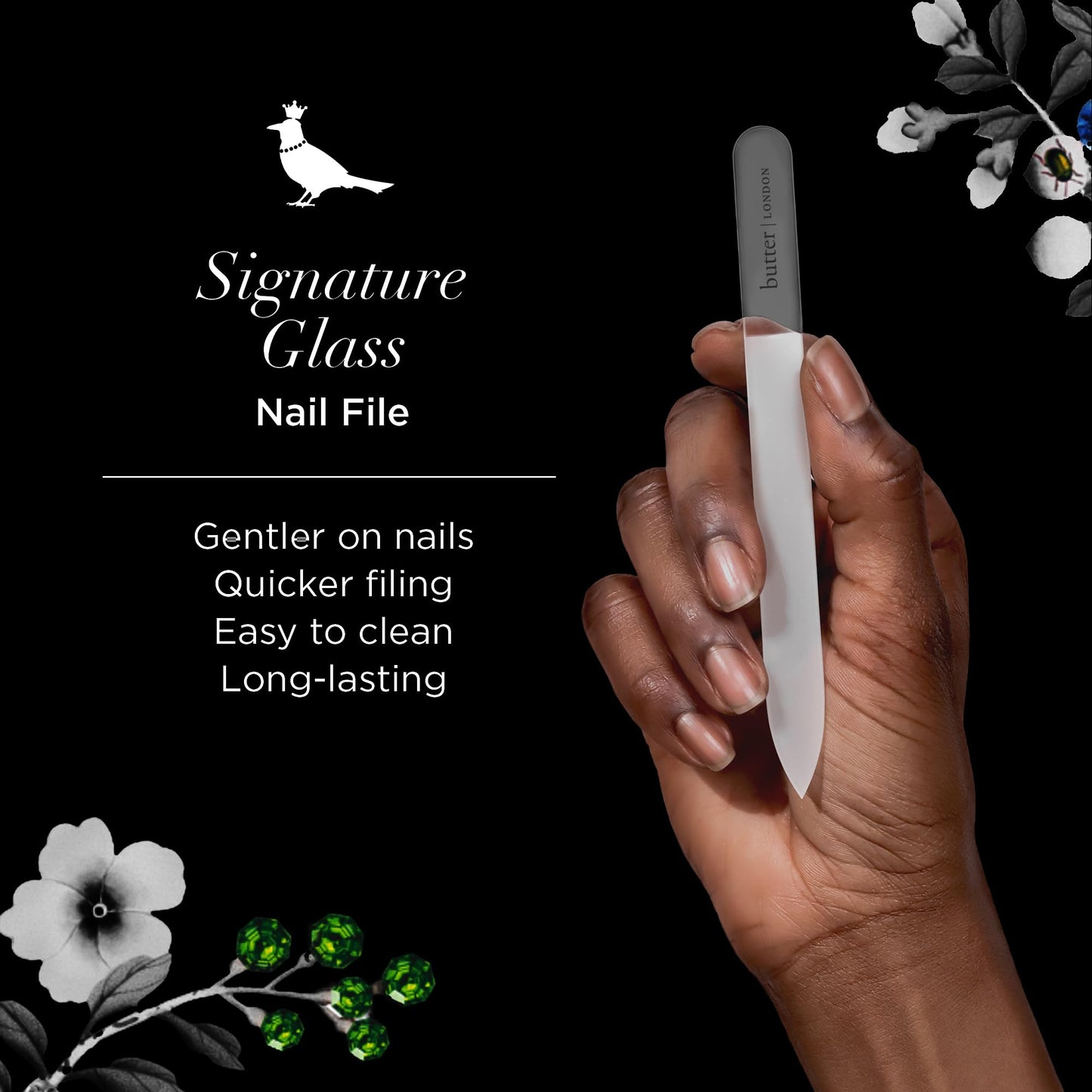 butter London Glass Nail File, Signature Glass Collection - Professional Nail Filers for Natural Nails - Salon Quality Manicure Pedicure Tool Beauty & Personal Care butter LONDON