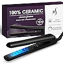 HerStyler Forever Straightening Flat Iron - Travel Friendly Dual Voltage Flat Iron 1.25 inch - Ceramic Hair Straightener for Silken Hair - Negative Beauty & Personal Care HerStyler
