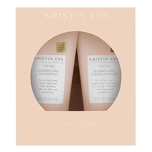 Kristin Ess Signature Travel Size Salon Shampoo + Conditioner Set for Moisture, Softness + Shine - Anti Frizz + Lightly Clarifying - Sulfate Free Beauty & Personal Care Kristin Ess