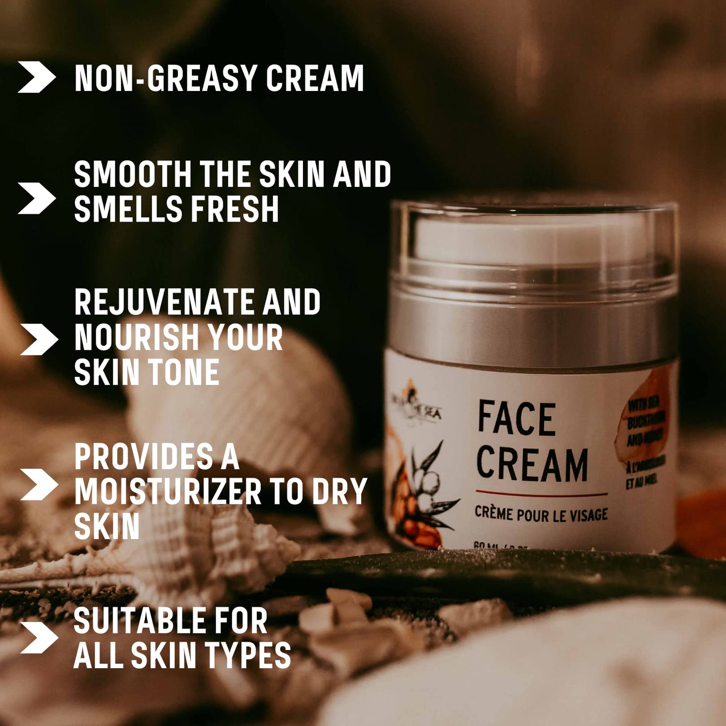 Bee by the Sea Sea Buckhorn & Honey Face Cream Jar by Bee by the Sea Beauty & Personal Care Bee by the Sea
