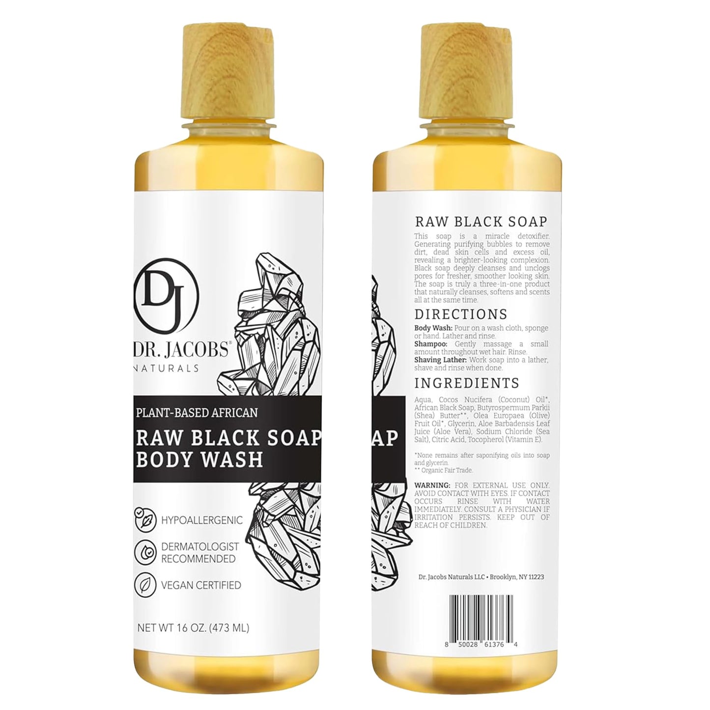 Dr Jacobs Naturals Authentic African Raw Black Soap, All-In-One Cleanser for Face Wash, Sensitive Skin Body Wash, Shampoo, Shaving Soap | Shea Butter Beauty & Personal Care DR.JACOBS NATURALS