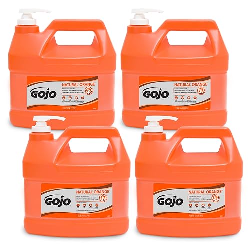 GOJO Natural Orange Pumice Hand Cleaner, 1 Gallon Quick Acting Lotion with Pump Bottle (Pack of 4) - 0955-04 Beauty & Personal Care GOJO