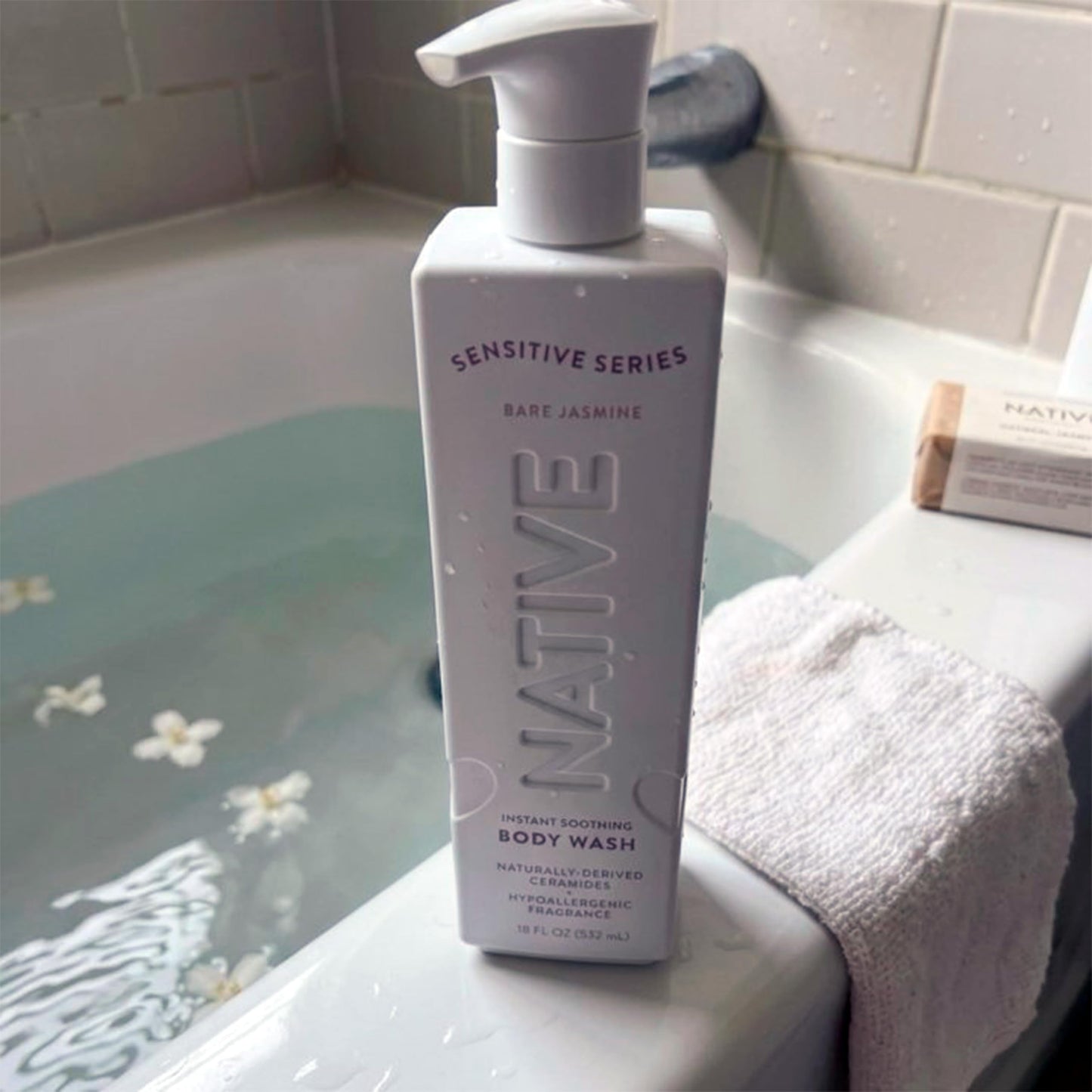 Native Sensitive Series Hypoallergenic Fragrance Free 24-Hour Hydrating Body Wash - Bare Jasmine - 18 fl oz: Paraben-Free, Sulfate-Free, Plastic Pump Beauty & Personal Care Native