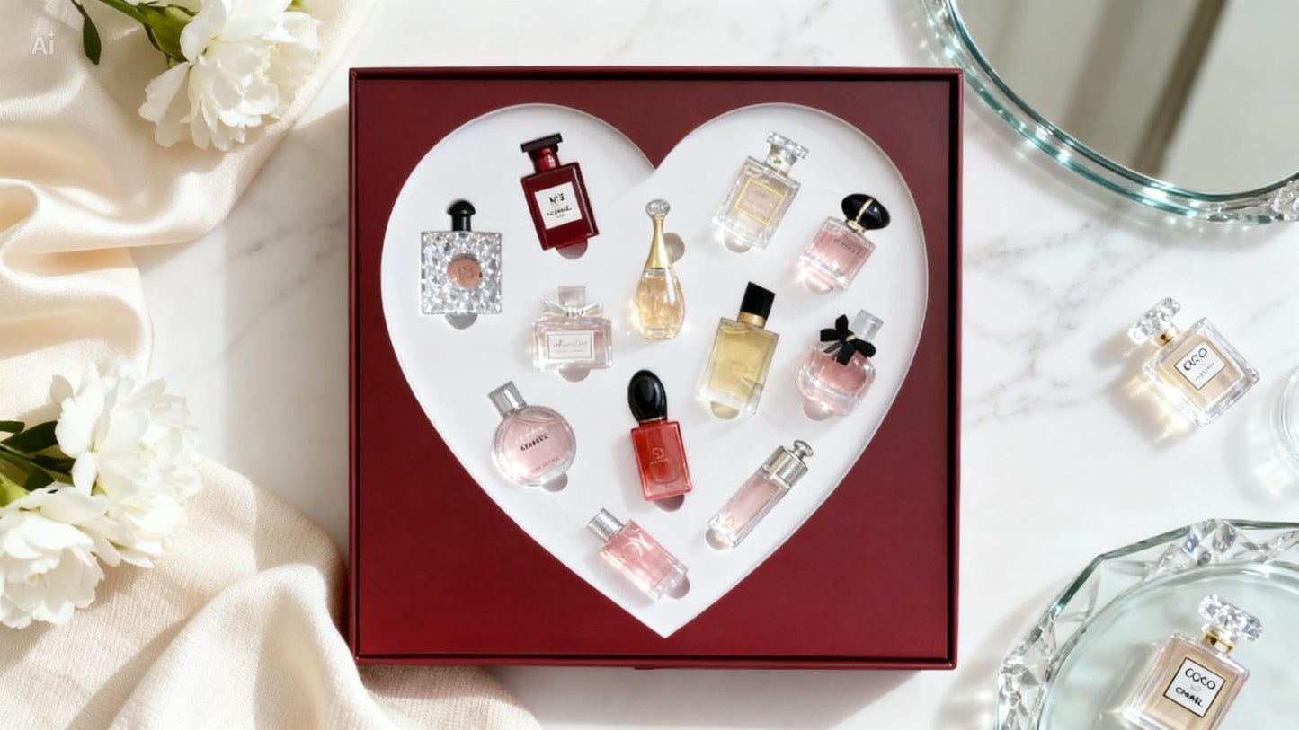 BEAUTIVANA Mini Perfume Gift Set for Women - 12-Piece Floral & Citrus Fragrance Collection, Travel Size Body Spray Variety Pack with Heart-Shaped Beauty & Personal Care BEAUTIVANA