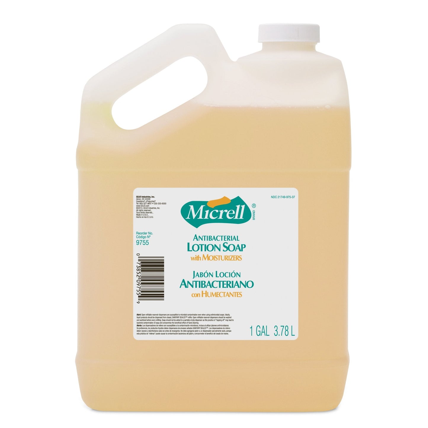 GOJO MICRELL Antibacterial Lotion Soap, Lemon Citrus Fragrance, 1 Gallon Pour Bottle (Pack of 4) - 9755-04 Beauty & Personal Care GOJO