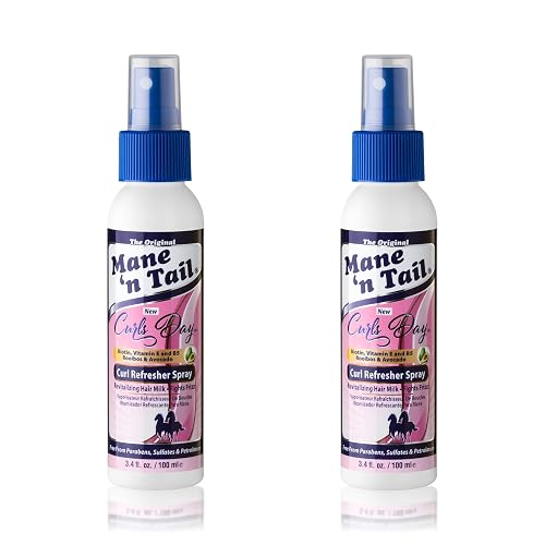 Mane 'n Tail Curls Day Curl Refresher Spray (2 Pack) - 3.4 Oz Each, Lightweight Mist to Revitalize, Detangle & Reactivate Curls, Coils, & Waves Beauty & Personal Care Mane 'n Tail