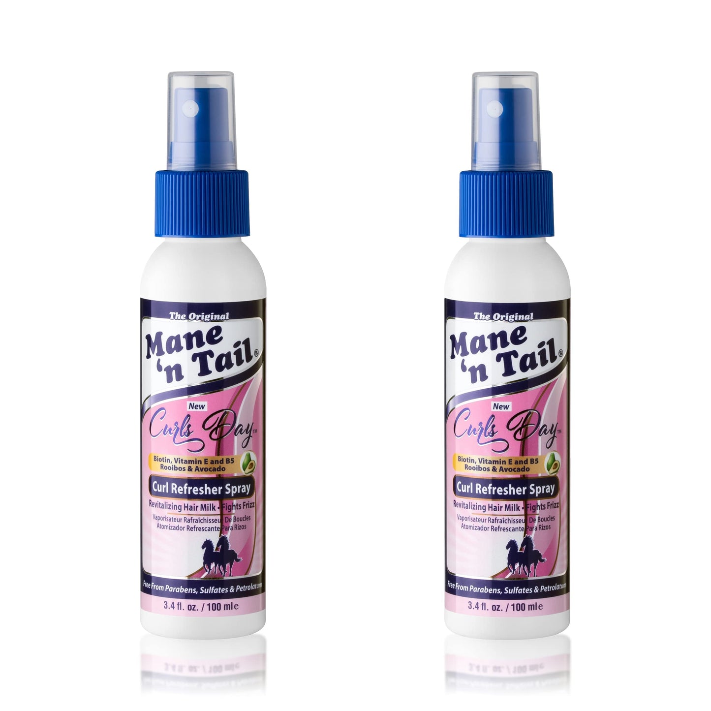 Mane 'n Tail Curls Day Curl Refresher Spray (2 Pack) - 3.4 Oz Each, Lightweight Mist to Revitalize, Detangle & Reactivate Curls, Coils, & Waves Beauty & Personal Care Mane 'n Tail