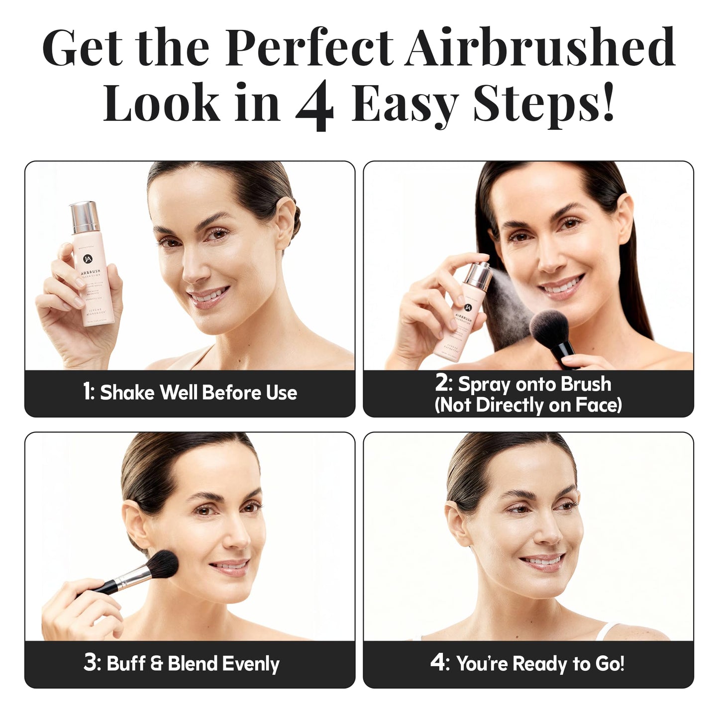Jerome Alexander MagicMinerals AirBrush Foundation - 2 Piece Set with Airbrush Foundation and Kabuki Brush - Spray Makeup with Anti-aging Ingredients Beauty & Personal Care Jerome Alexander