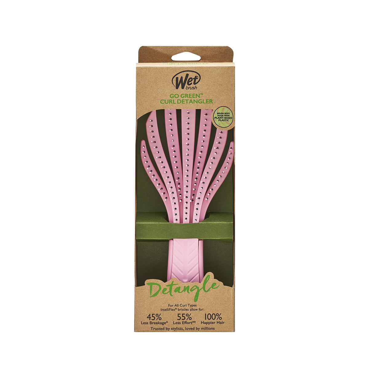 Wet Brush Go Green Curl Detangler Hair Brush, Pale Pink, Ultra-Soft IntelliFlex Detangling Bristles Glide Through Tangles with Ease, Great For Curls Beauty & Personal Care Wet Brush