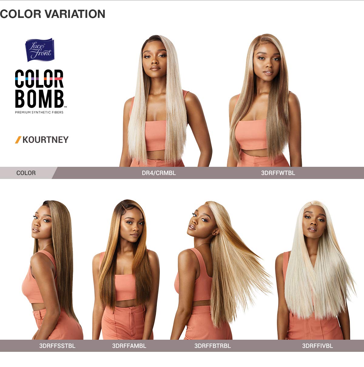 Outre LACEFRONT COLORBOMB Loose Straight Willow Tree Style Salon-Quality Colors Premium High Heat Resisitant Synthetic, Celebrity Baddies & Social Beauty & Personal Care Outre