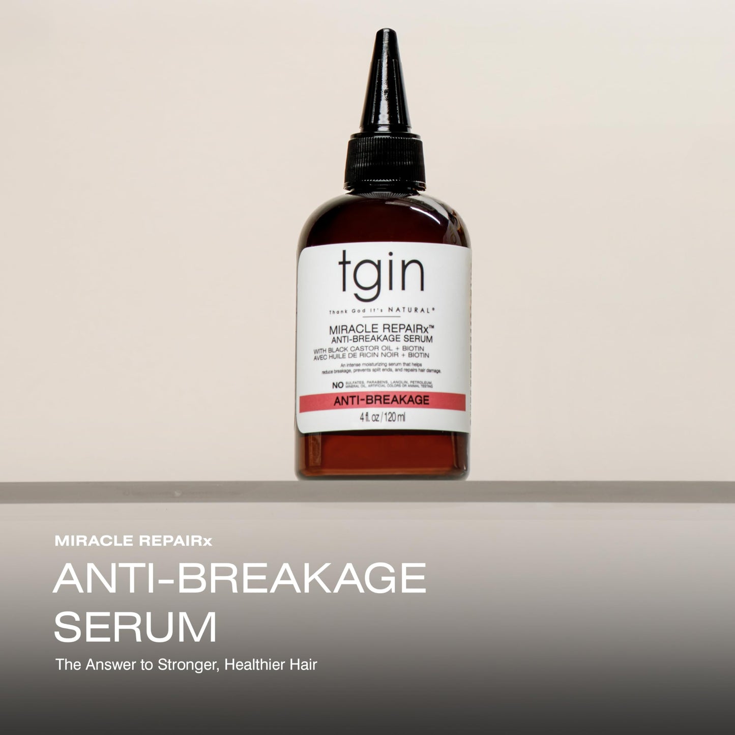 tgin Miracle RepaiRx Anti-Breakage Serum Daily Moisturizer, for Curly, Coily and Wavy Hair, Nourishes and Moisturizes Dry Hair and Scalp, 4 oz Beauty & Personal Care Thank God It's Natural