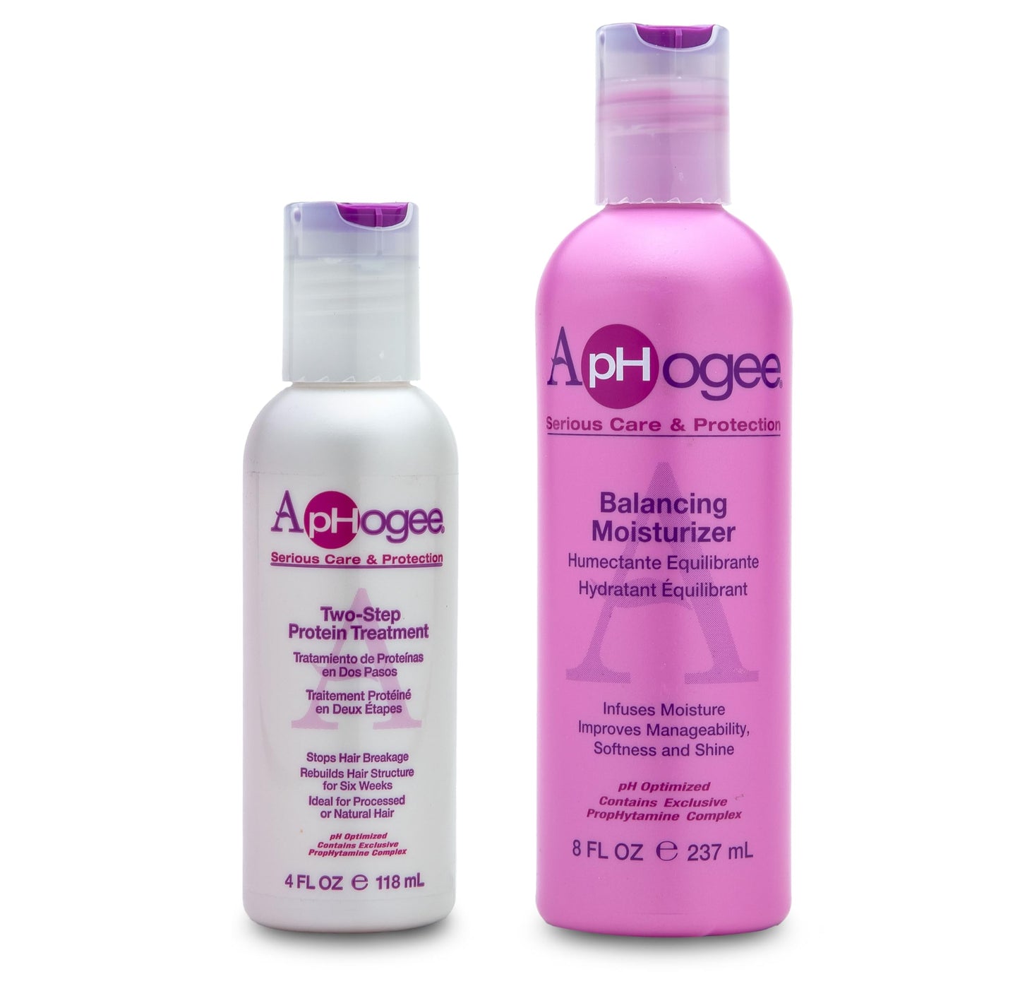 Aphogee Hair Care Double Bundle - Two-Step Protein Treatment (4 fl oz) & Balancing Moisturizer (8 fl oz) Beauty & Personal Care Aphogee
