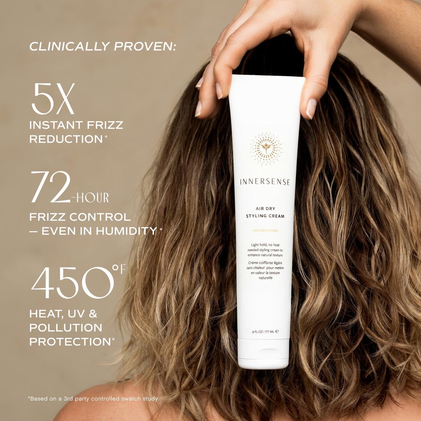 INNERSENSE Organic Beauty - Air Dry Styling Cream | Light-Hold, Reduce Frizz, Weightless Finish | Non-Toxic, Cruelty-Free, Clean Haircare (6 oz | 177 Beauty & Personal Care INNERSENSE
