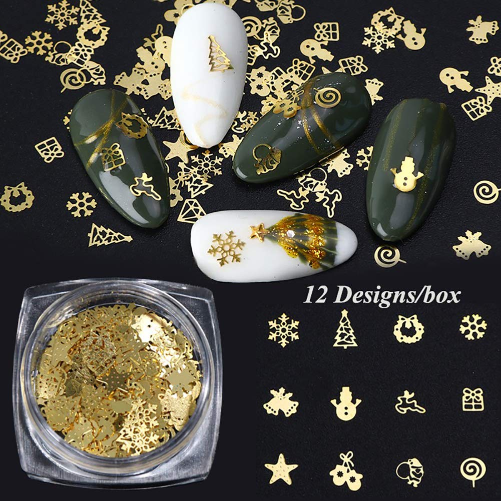 Simliber 1 Sets/3Boxes 3D Snowflake Sequins for Nail Art Decoration Glitter Set Sparkly DIY Nail Accessories Christmas Nail Designs Trendy Christmas Beauty & Personal Care Simliber