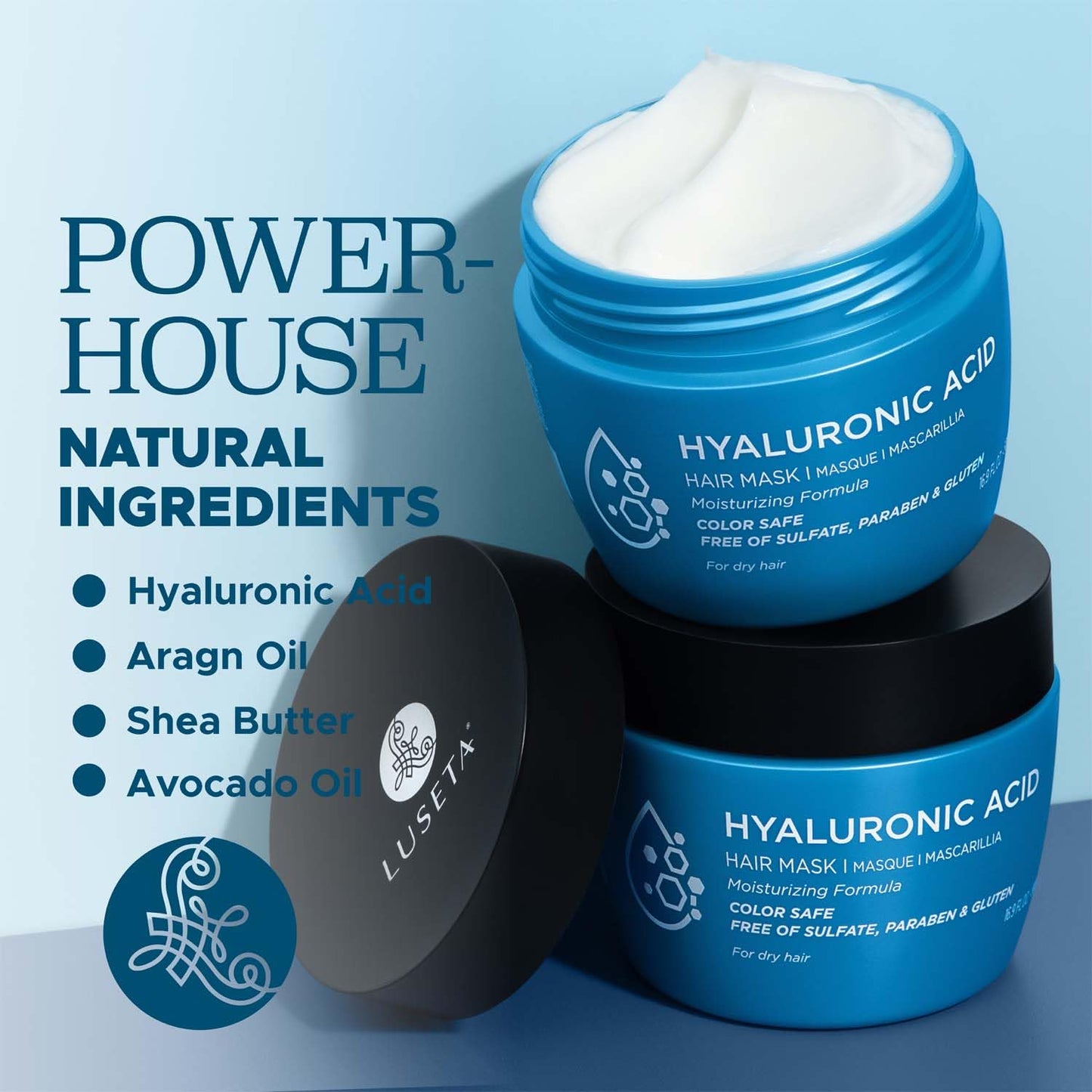 Luseta Hyaluronic Acid Intense Moisture Hair Mask Hydrate Dry Hair Enhance manageability for Men & Women 16.9oz Beauty & Personal Care L LUSETA