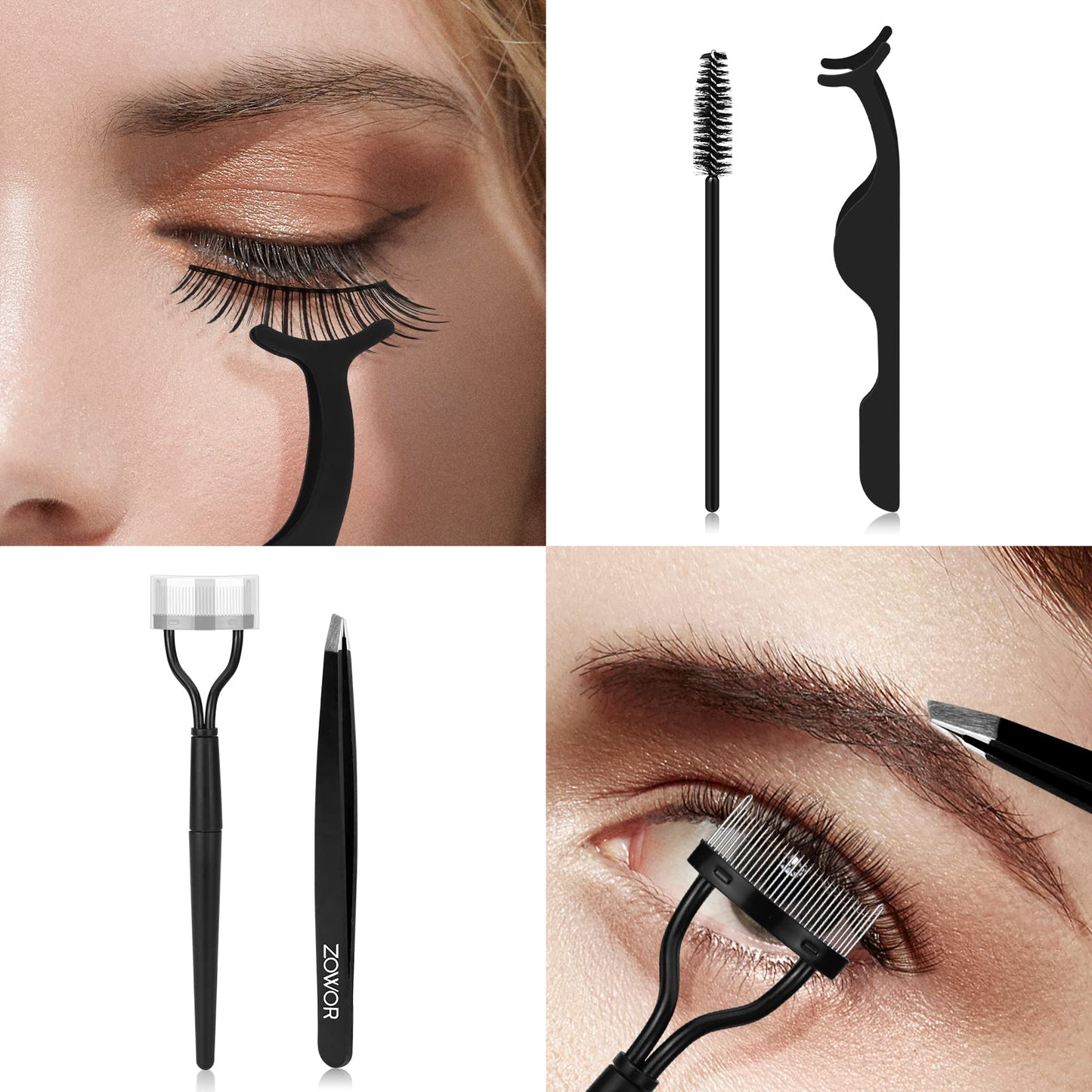Zowor Eyelash Curler with Comb and Brush Fit All Eye Shape Curved Eyelash Curlers with 5PCS Silicone Refill Pad,Natural and Long Lasting Lash Curler Beauty & Personal Care Zowor