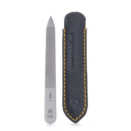 GERMANIKURE Travel Triple Cut Metal Nail File, Ethically Made in Solingen Germany, FINOX Stainless Steel, Double Sided, 9cm Beauty & Personal Care GERmanikure