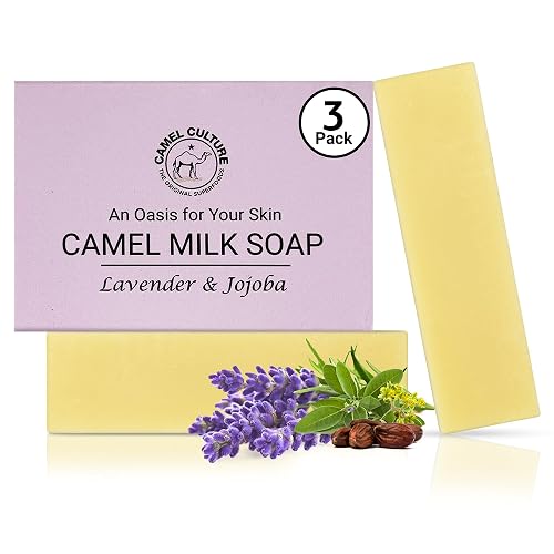 CAMEL CULTURE Jojoba and Lavender Bar Soap (3 Pack) - Handcrafted, Moisturizing Camel Milk Soap - Nourishing, Nutrient and Vitamin Rich Men's Body Beauty & Personal Care CAMEL CULTURE
