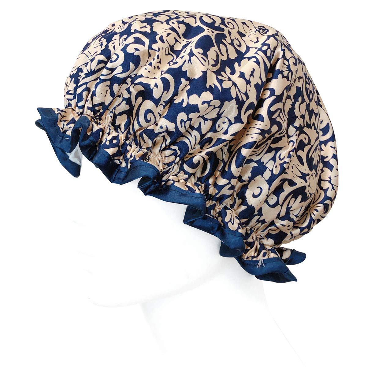 allydrew Reusable Women's Waterproof Shower Caps for Long Hair, Damask Beauty & Personal Care allydrew
