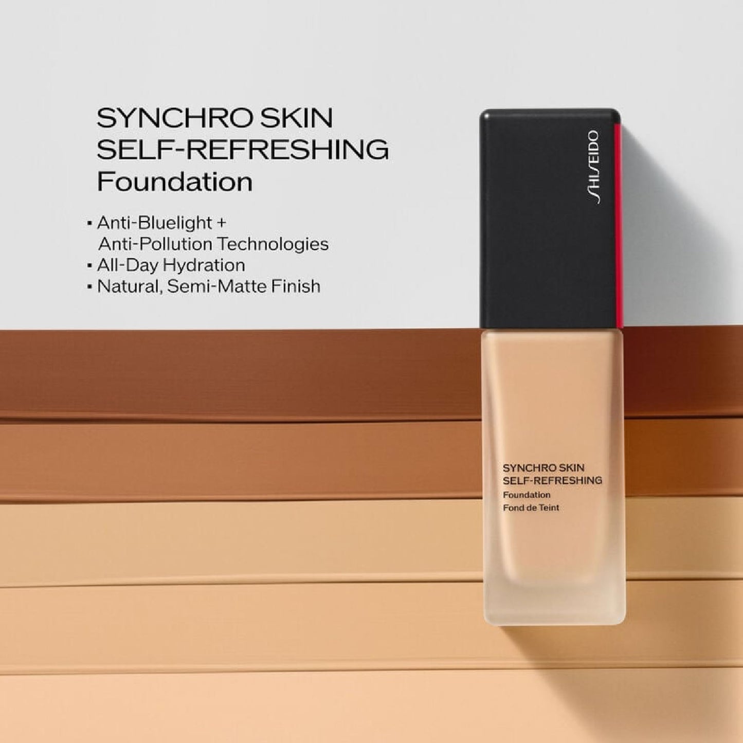 Shiseido Synchro Skin Self-Refreshing Foundation SPF 30, Linen 220 - Medium-to-Full Buildable Coverage - Natural Finish, 24-Hour Wear - Water Beauty & Personal Care Shiseido