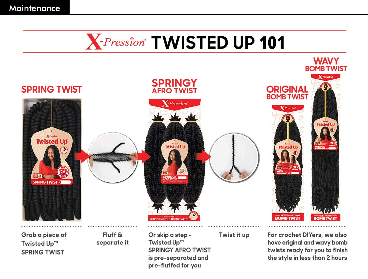 MULTI PACK DEALS! Outre Synthetic Braid - X PRESSION TWISTED UP SPRINGY AFRO TWIST 16 (1-PACK, 2T1B/27)
