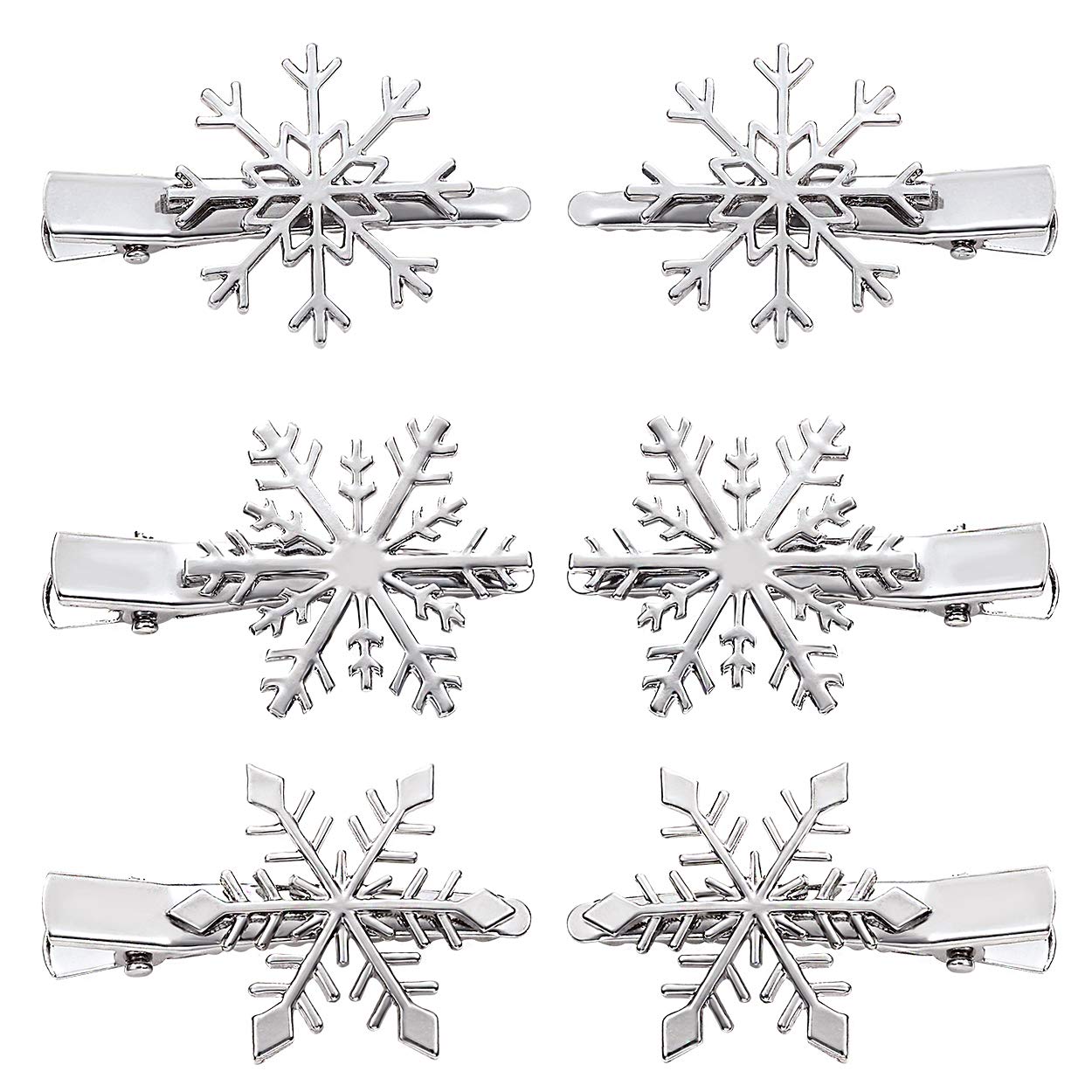 NVENF 6PCS Christmas Hair Clips for Women Holiday Rhinestone Snowflake Hair Clip Christmas Hair Accessories Festive Party Gifts (6PCS Snowflake A) Beauty & Personal Care NVENF