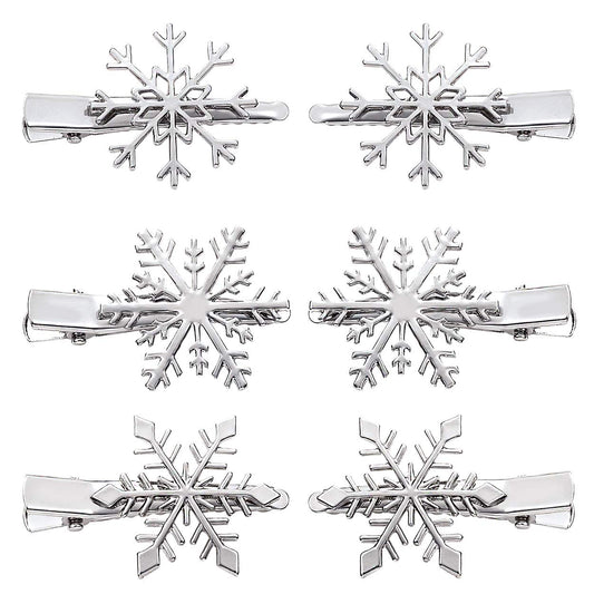 NVENF 6PCS Christmas Hair Clips for Women Holiday Rhinestone Snowflake Hair Clip Christmas Hair Accessories Festive Party Gifts (6PCS Snowflake A) Beauty & Personal Care NVENF