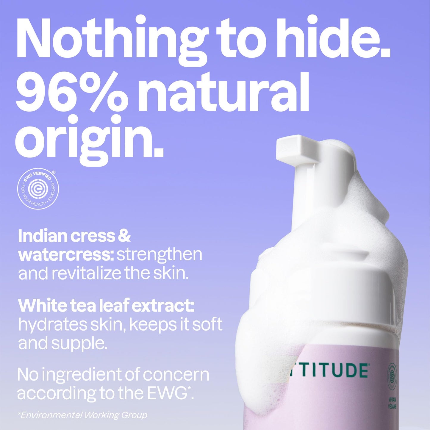 ATTITUDE Micellar Foaming Facial Cleanser, EWG Verified, Dermatologically Tested, Plant and Mineral-Based, Vegan, Coconut & Wildberries Scent, 5 Fl Oz Beauty & Personal Care ATTITUDE