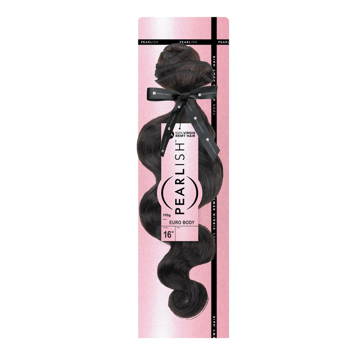 Sensationnel Pearlish Bundle Human Hair-Euro Body,14 Inch, NATURAL/BLACK