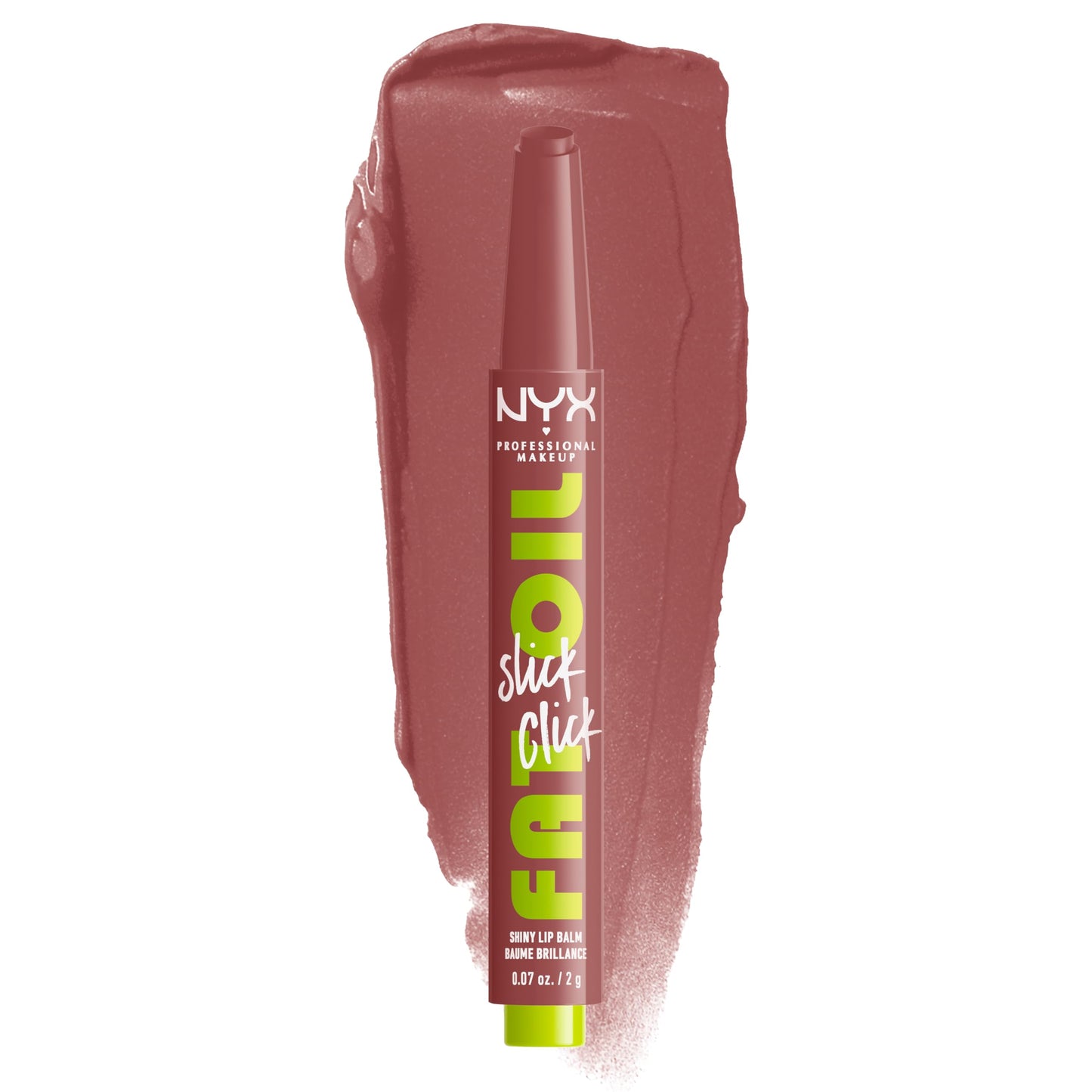 NYX PROFESSIONAL MAKEUP Fat Oil Slick Click, Lightweight, Buildable Pigmented Vegan Lip Balm - Profile Pic (Pink) Beauty and Personal Care NYX PROFESSIONAL MAKEUP