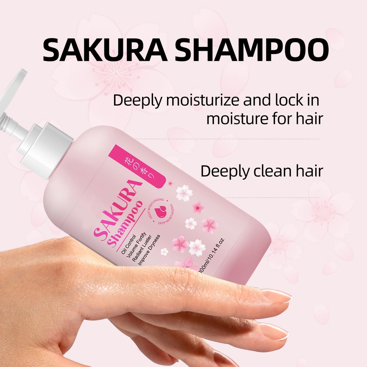 Sakura Shampoo + Conditioner Set, Japanese Shampoo,with Cherry Blossom Extract & Vitamin E, Clarifying - Volumizing Clarifying, Hydrating Beauty & Personal Care Soelegant