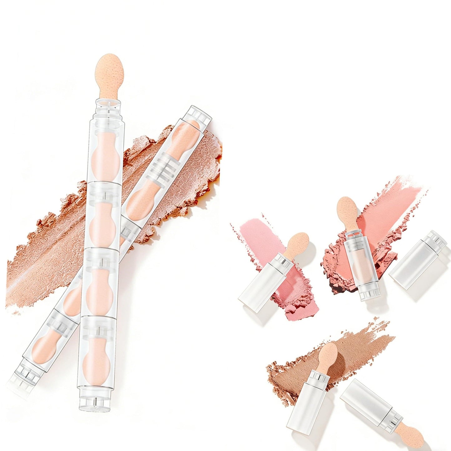 Calyuna Dual-Ended Cream Eyeshadow Stick with Blending Sponge, Matte & Shimmer, Waterproof, Long Lasting, 5 Sections, 2 Pack Beauty & Personal Care Calyuna