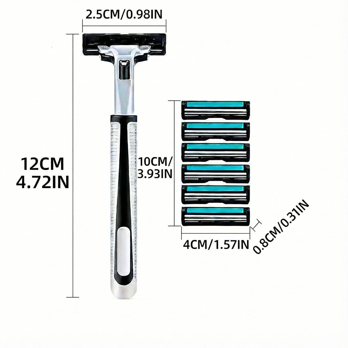 BOROLA Shaving Razor Set for Men, Double-Layer Razor Blades, Washable 3-in-1 Manual with 6 Replacement Heads,1 Handle, Storage Box Close Comfortable Beauty and Personal Care BOROLA