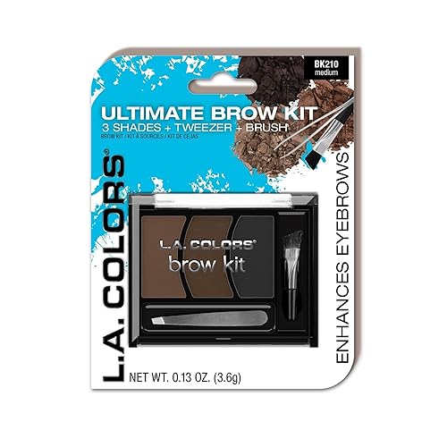 L.A. COLORS Perfect Brow Kit (carded), Medium CBK210A Beauty & Personal Care L.A. COLORS