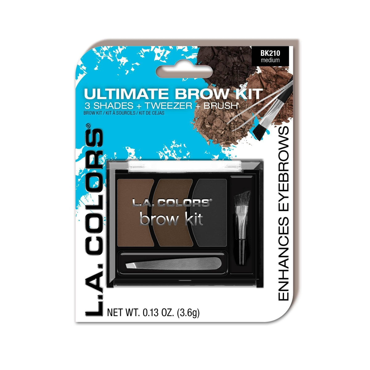 L.A. COLORS Perfect Brow Kit (carded), Medium CBK210A Beauty & Personal Care L.A. COLORS