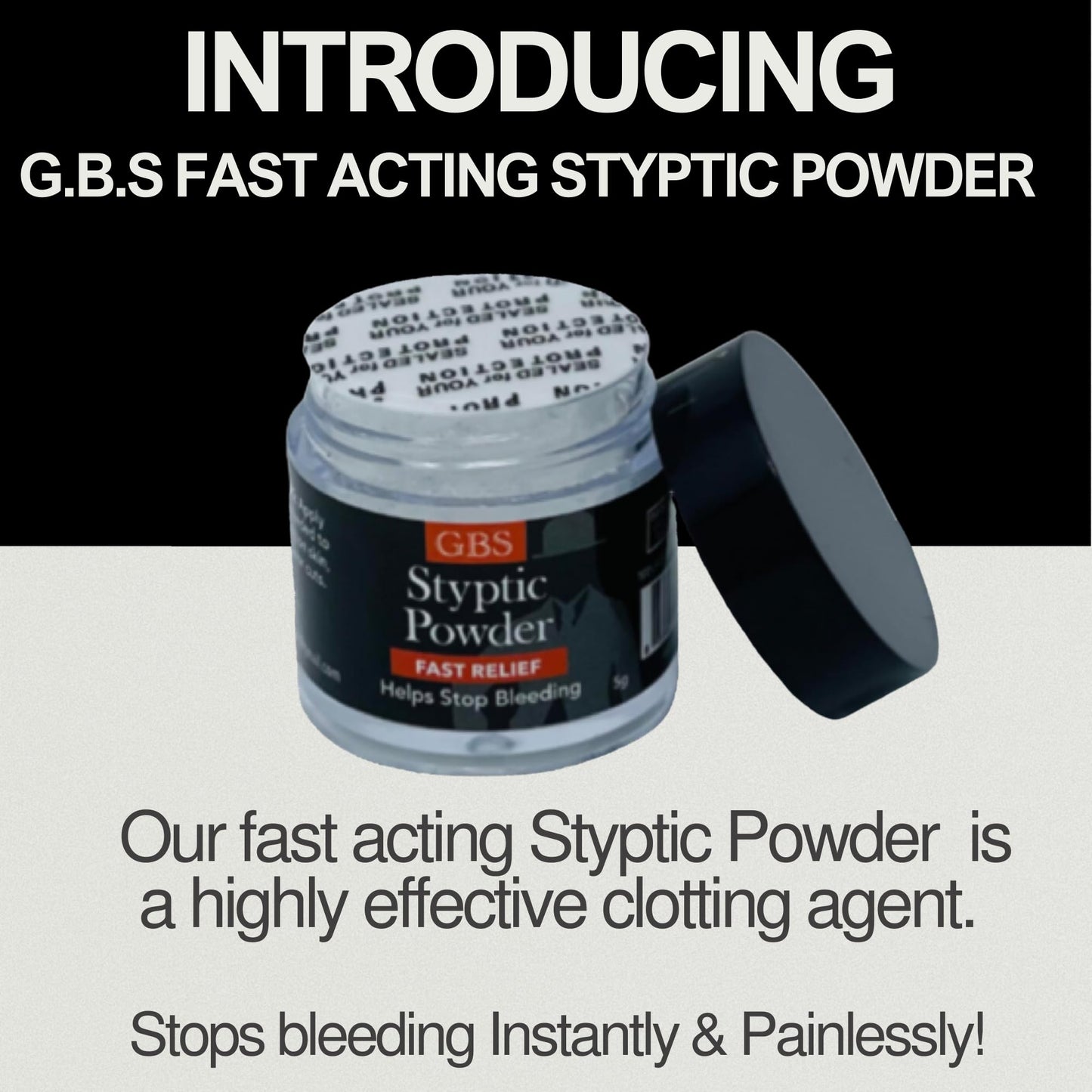G.B.S Styptic Powder Vials with Sealed Top Stop Bleeding, First Aid Useful for Minor Cuts, Nosebleeds, Camping Safety Survival Kit (.18 oz) (6) Beauty & Personal Care G.B.S