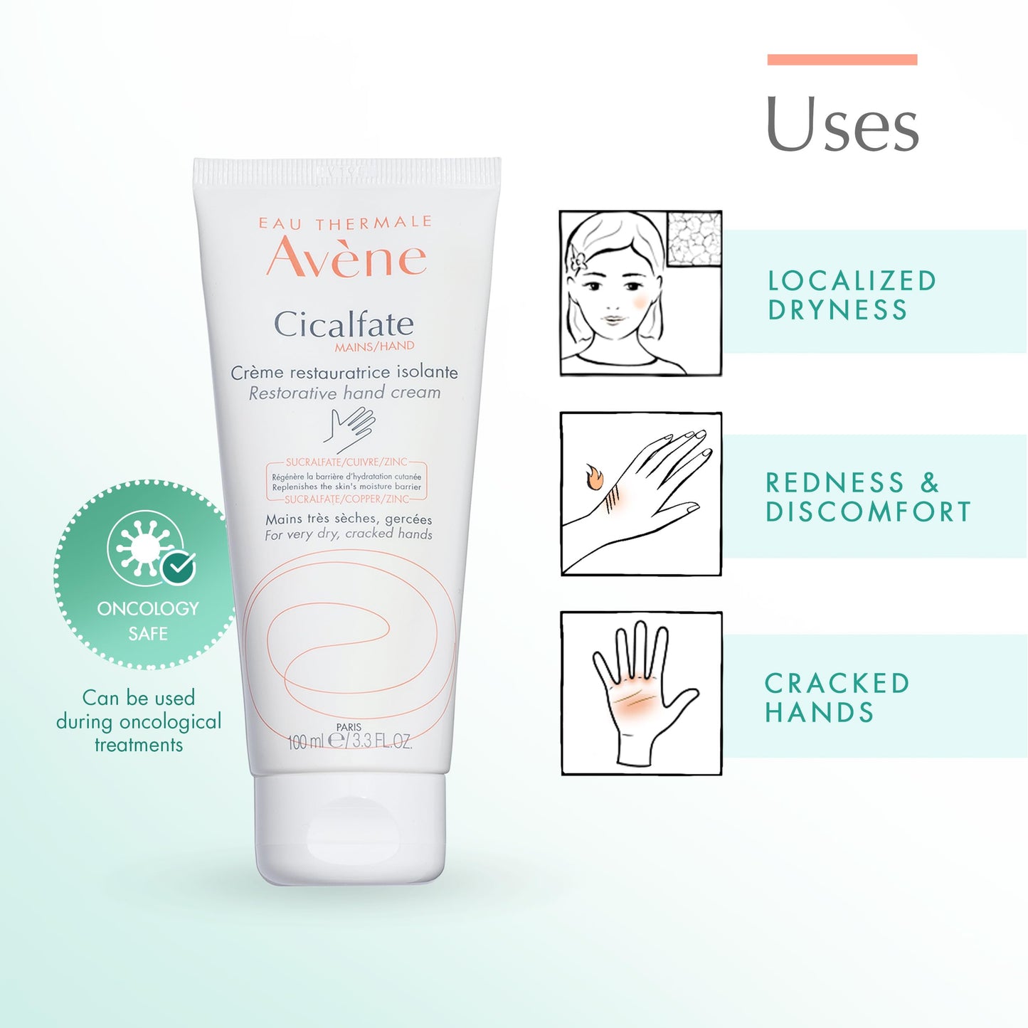 Avène Cicalfate Hand Cream, Intense Nourishing Lotion for Dry Cracked Hands, 3.3 Oz Beauty & Personal Care Avène