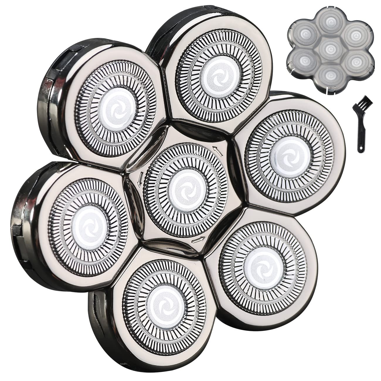 7 Blades Head Shaver Replacement Heads Electric Shaver Universal Replacement Blade Head Electric Razor for Men (7D Silvery) Beauty and Personal Care HONTEC