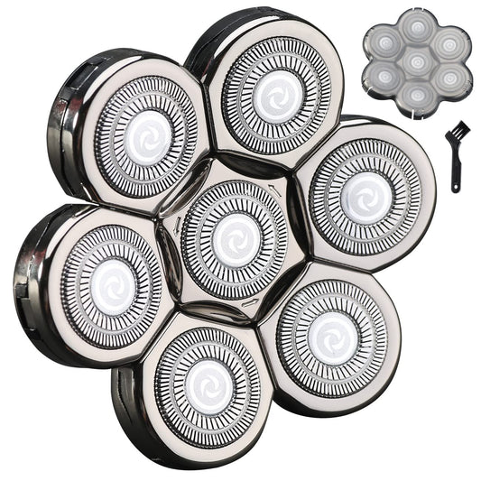 7 Blades Head Shaver Replacement Heads Electric Shaver Universal Replacement Blade Head Electric Razor for Men (7D Silvery) Beauty and Personal Care HONTEC