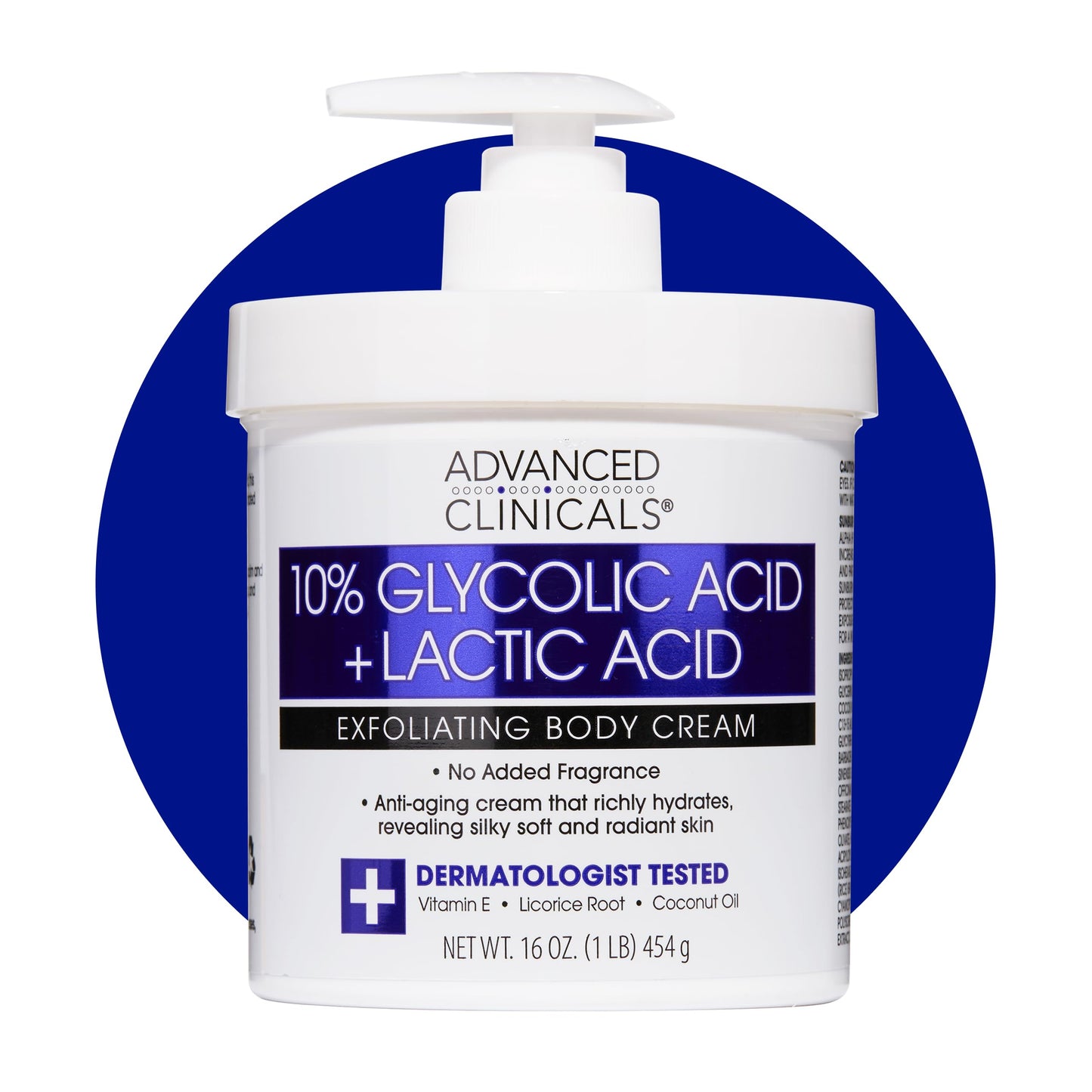 Advanced Clinicals 10% Glycolic Acid + Lactic Acid Lotion Exfoliant Moisturizing Cream With Hyaluronic Acid Moisturizer | AHA Exfoliating Body Cream Beauty & Personal Care Advanced Clinicals