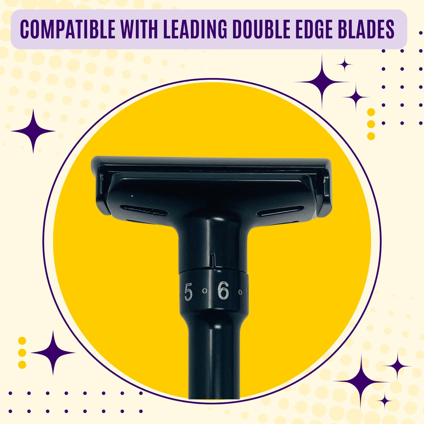 G.B.S Double Edge Safety Razor - Premium Black Steel Shaving Razor with Weighted Handle, Leather Travel Case & 10 DE Blades - Smooth, Close, Beauty and Personal Care G.B.S