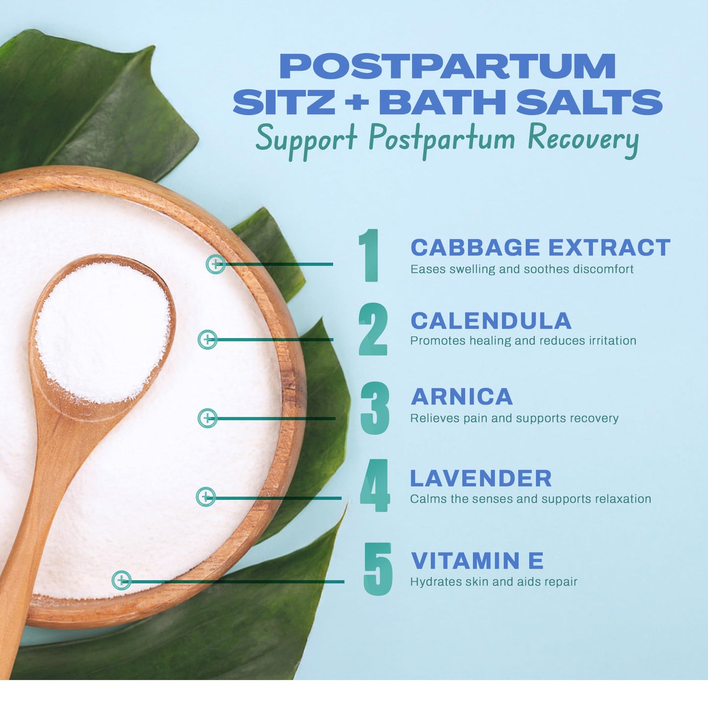 CaboCréme Postpartum Sitz + Bath Salts - 24oz - Postpartum Bath Soak for Perineal Care, Healing Tears, Swelling & Hemorrhoids - Dead Sea Salt Beauty and Personal Care Cabocreme