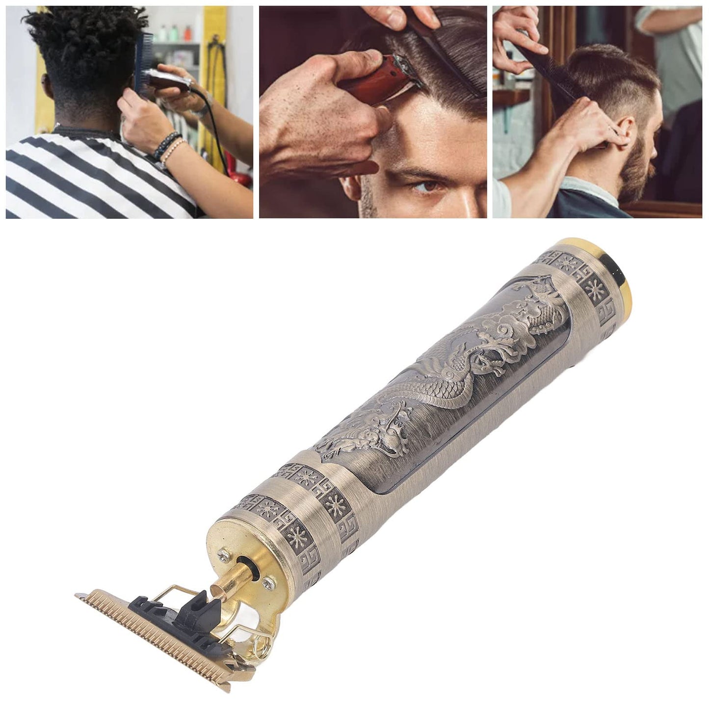 Yosoo Hair Trimmer, Electric Metal Body T Blade Hair Trimmer USB Charging for Men for Haircut (Dragon Pattern) Beauty and Personal Care Yosoo