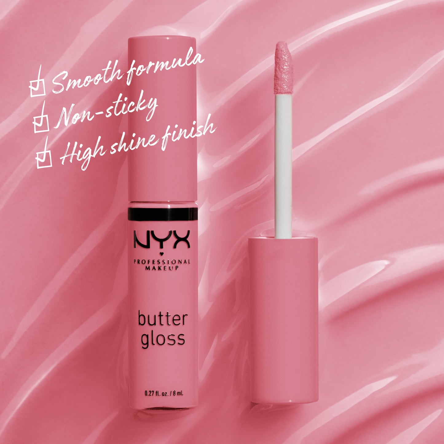 NYX PROFESSIONAL MAKEUP Butter Gloss, Non-Sticky Lip Gloss - Angel Food Cake (True Mauve) Beauty & Personal Care NYX PROFESSIONAL MAKEUP